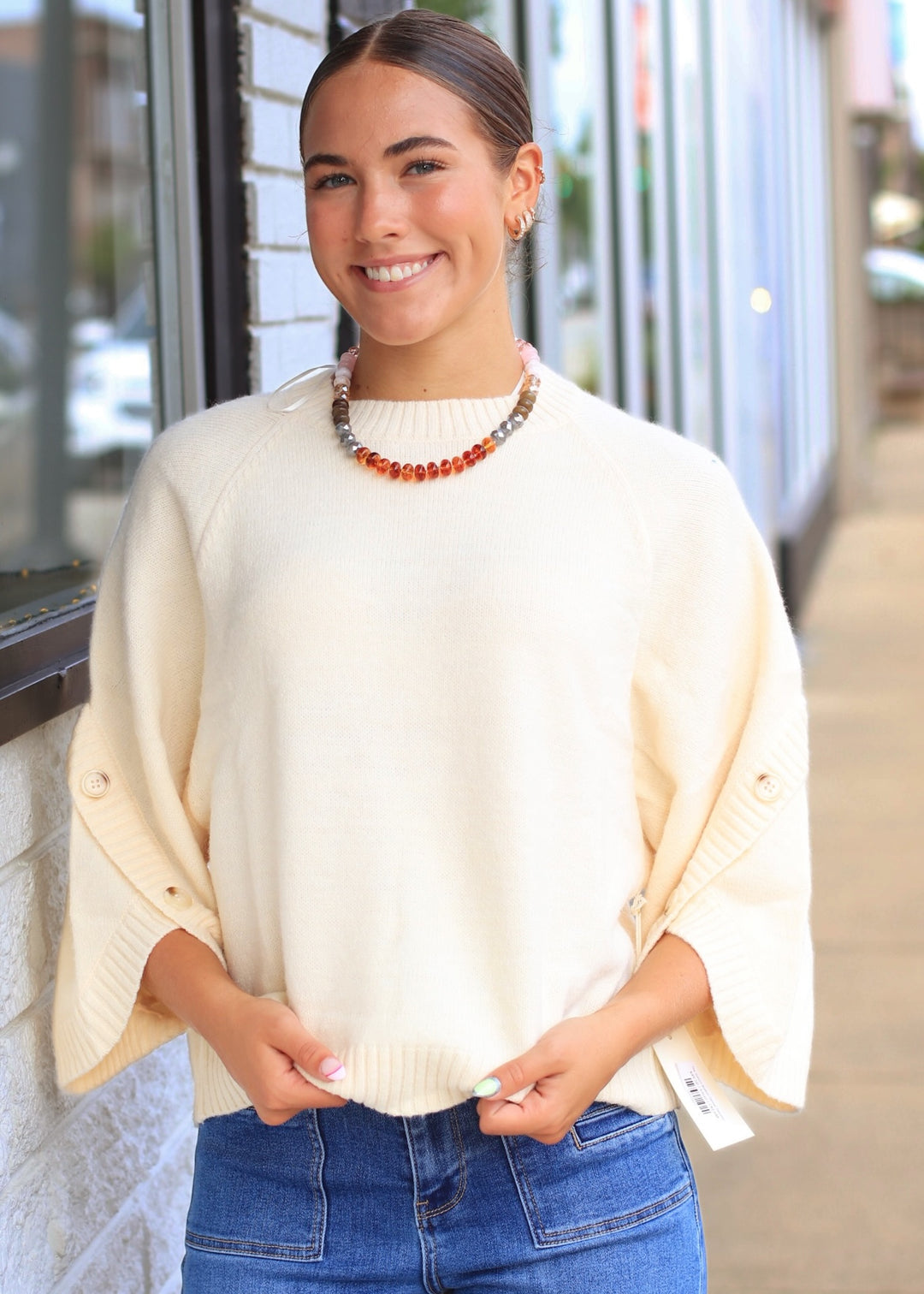 The Sutton Button Sleeve Sweater