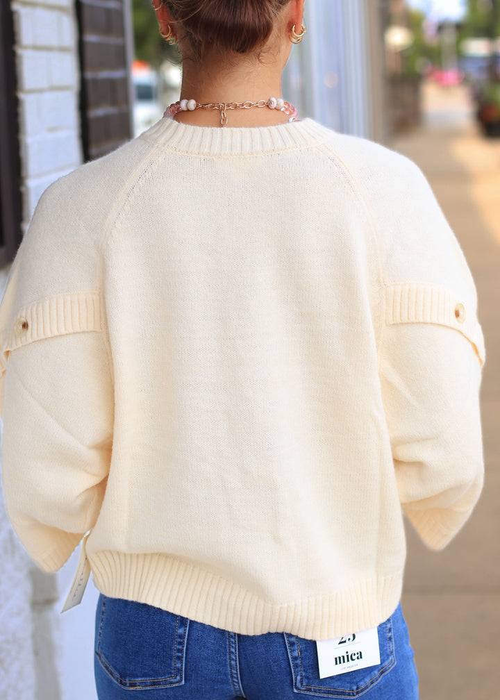 The Sutton Button Sleeve Sweater