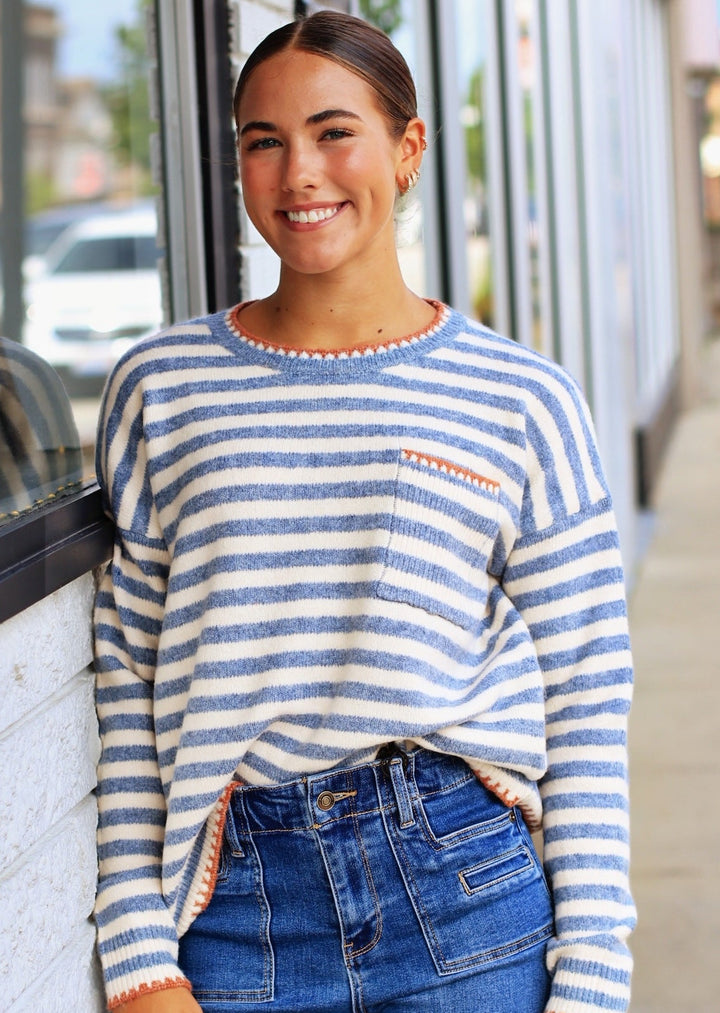The Prescott Sweater – Denim