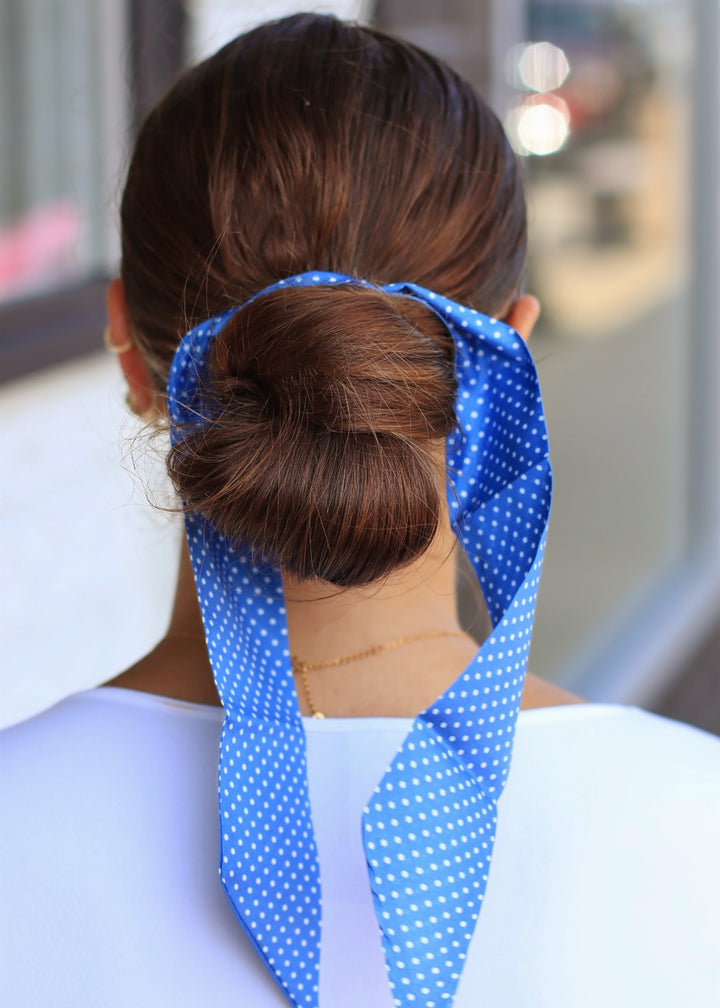 Vintage-Style Skinny Twilly Scarf-Polka Dot &amp; Gingham