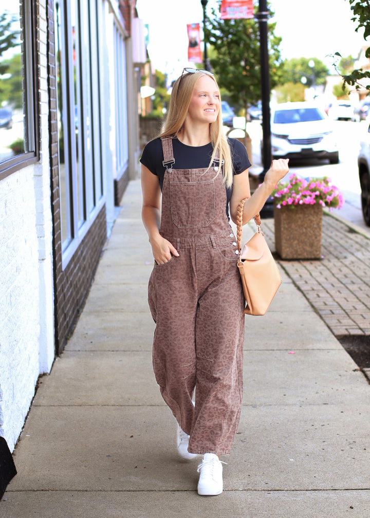 Leopard Barrel Overalls