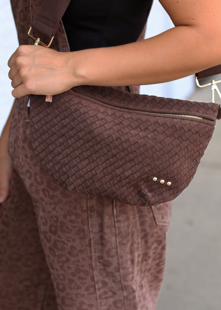 Suede Chocolate Westlyn Woven Bum Bag