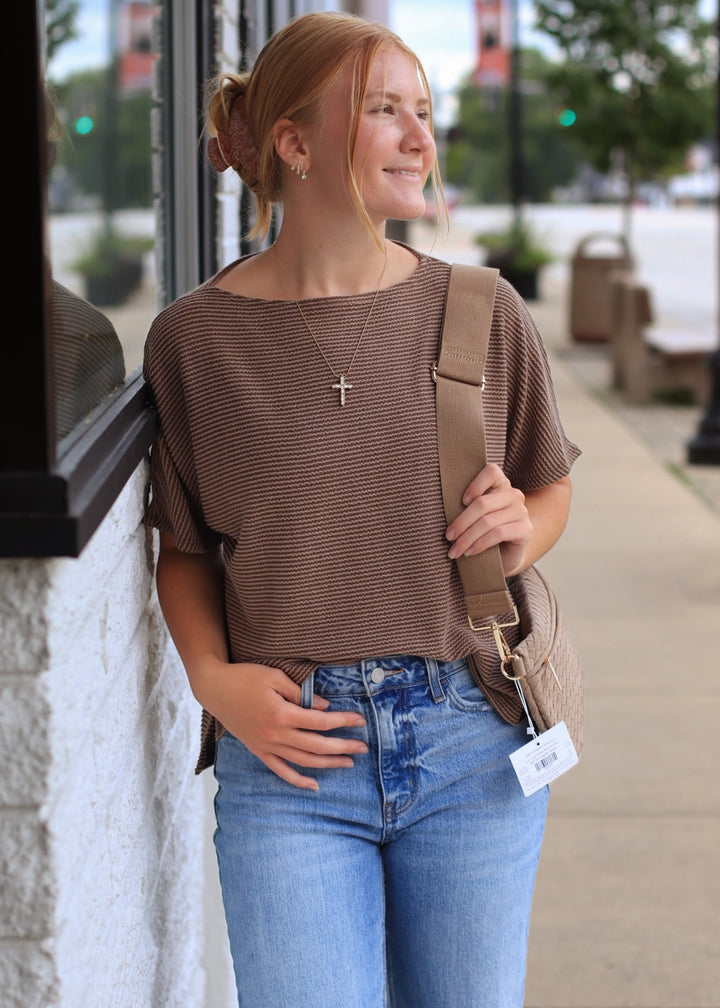 RESTOCK The Toffee Ribbed Top