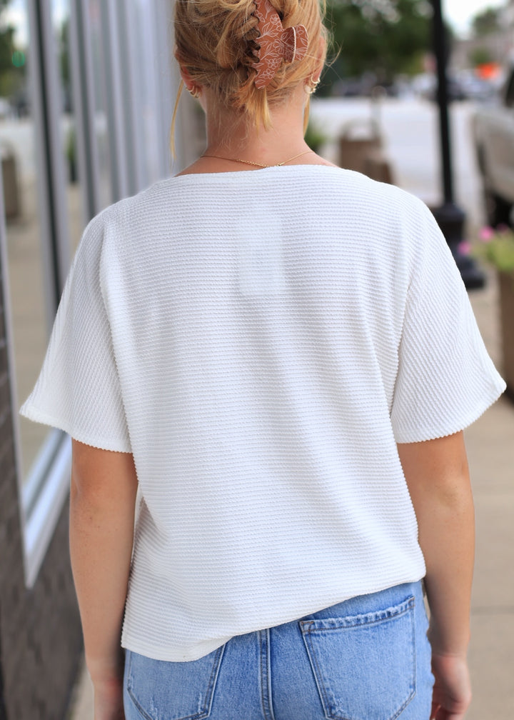 The Off White Ribbed Top