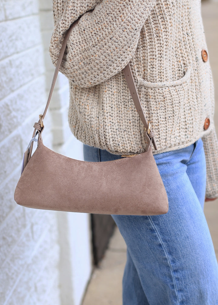 Faux Suede Shoulder Bag