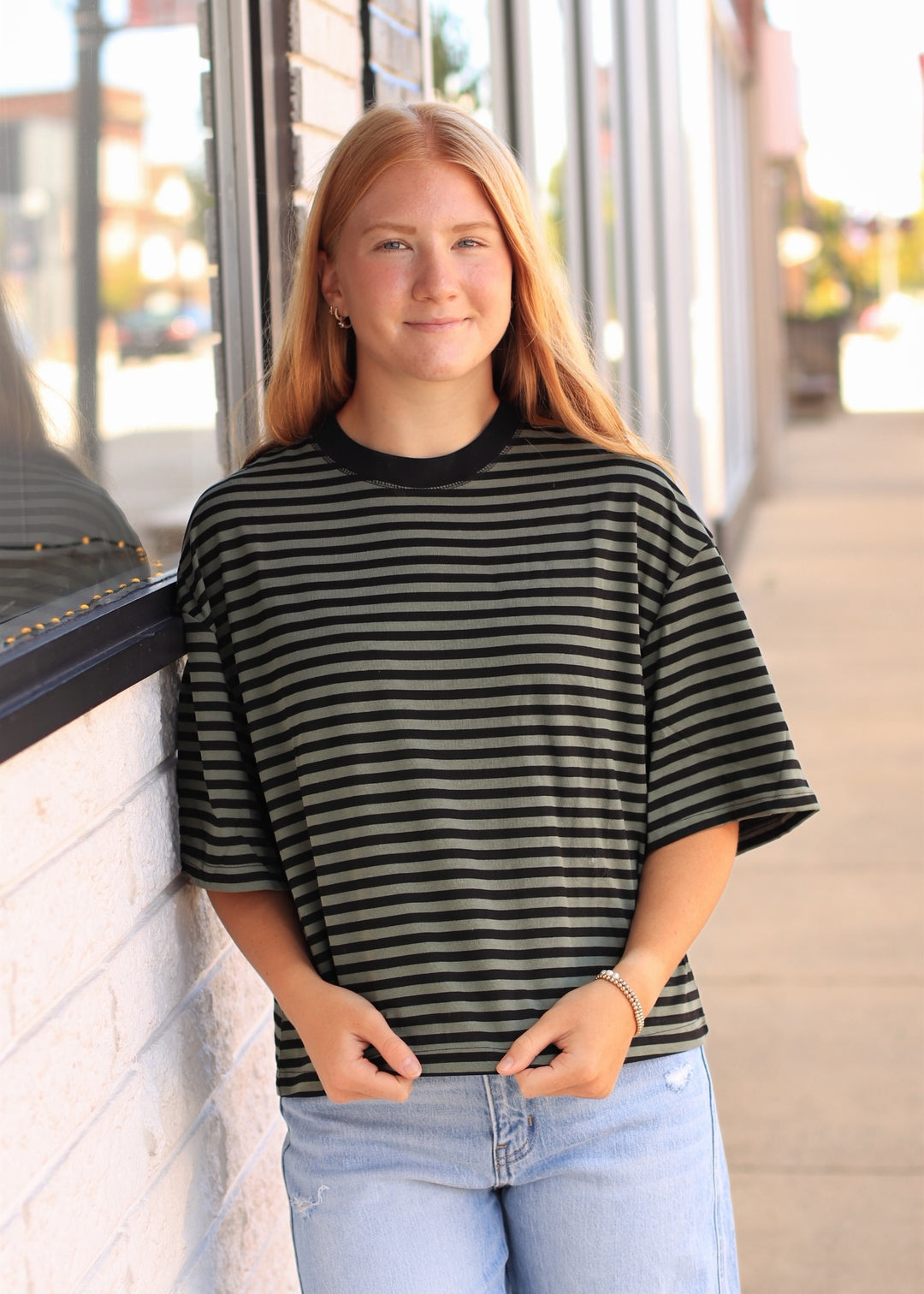Lena Striped Relaxed-Fit Top