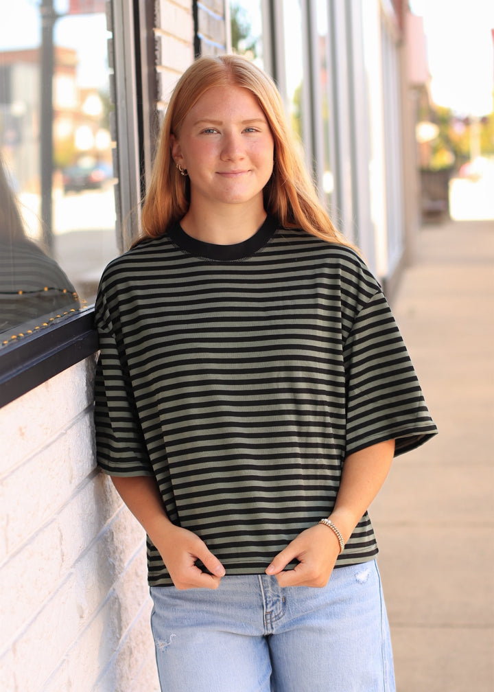 Lena Striped Relaxed-Fit Top