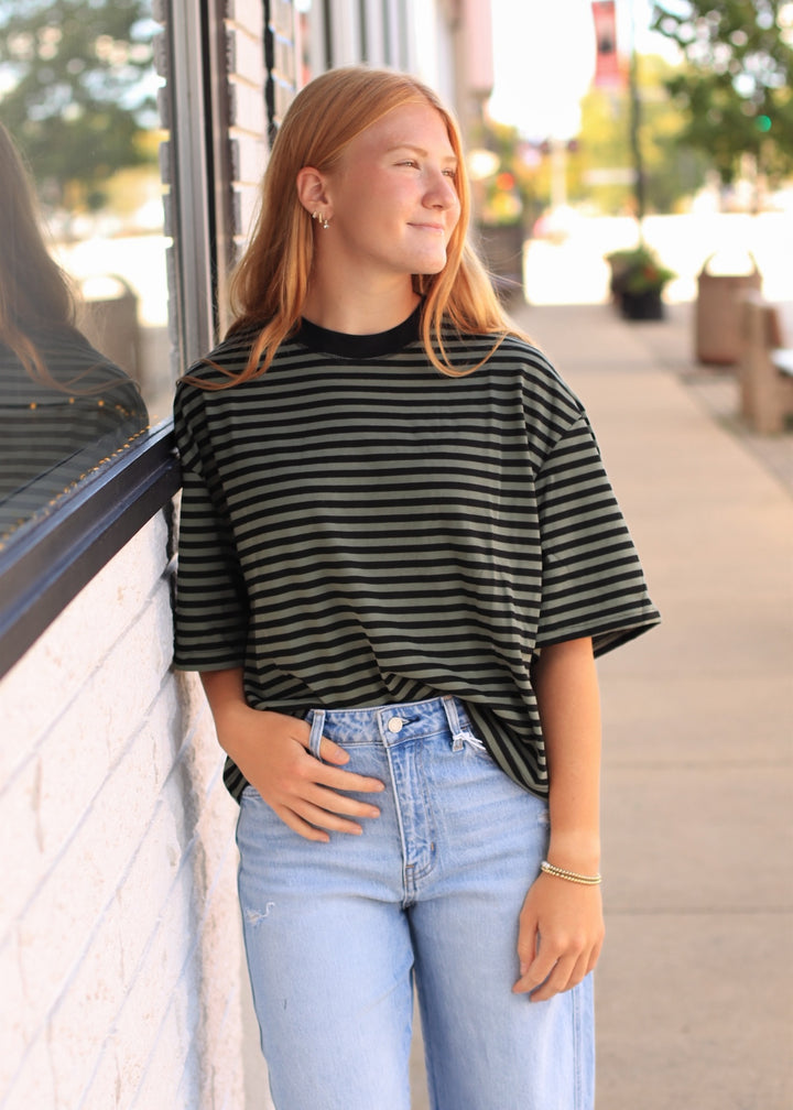 Lena Striped Relaxed-Fit Top