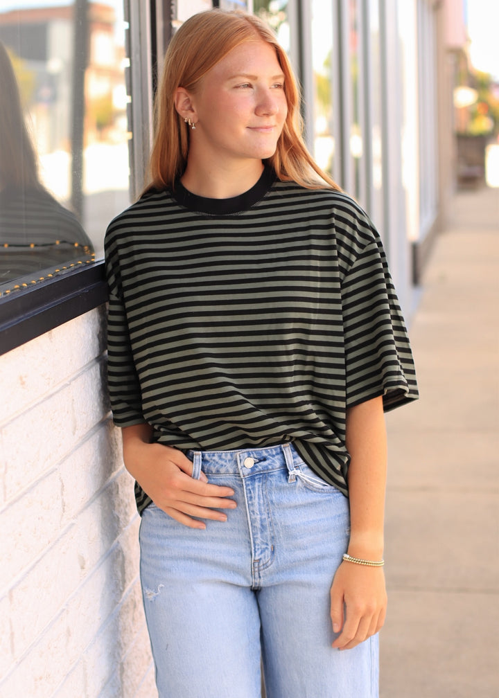 Lena Striped Relaxed-Fit Top