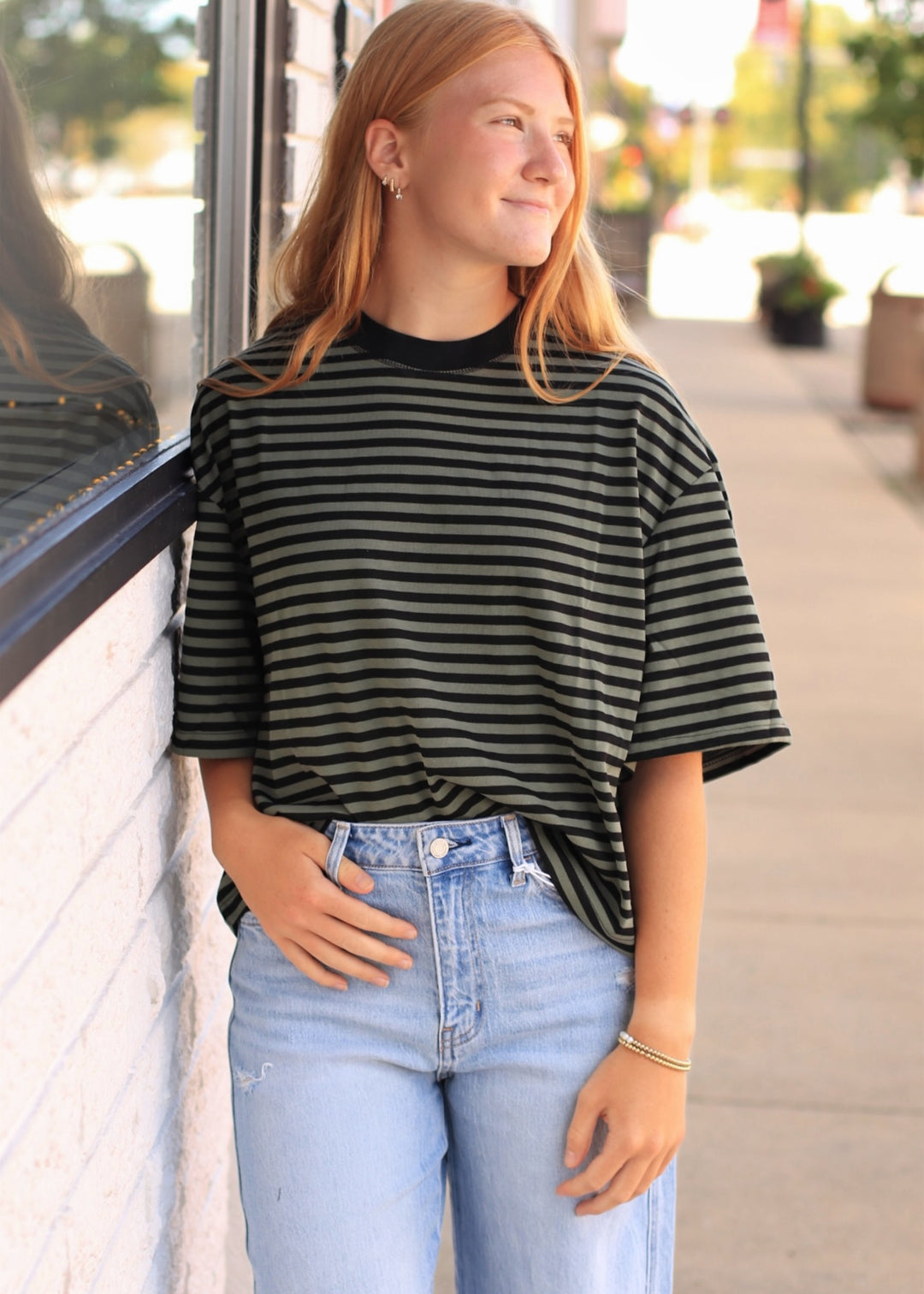 Lena Striped Relaxed-Fit Top