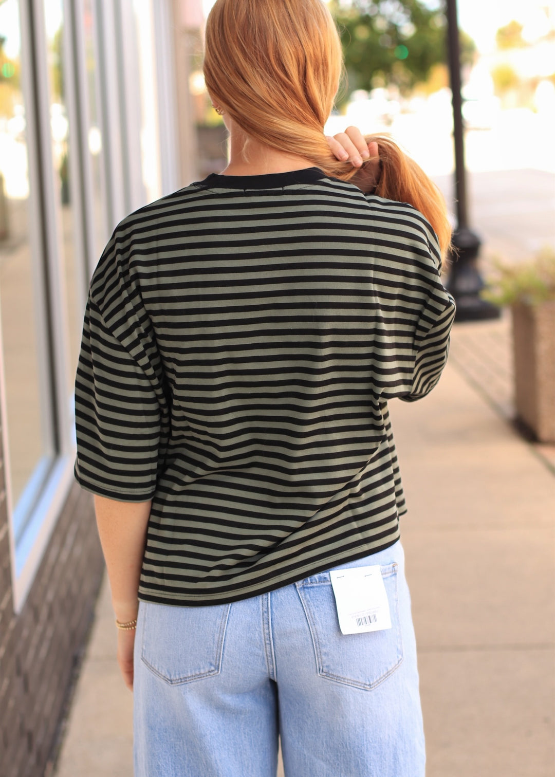Lena Striped Relaxed-Fit Top