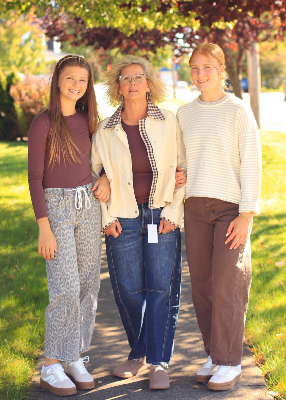 The Grey Leopard Drawstring Barrel Jeans