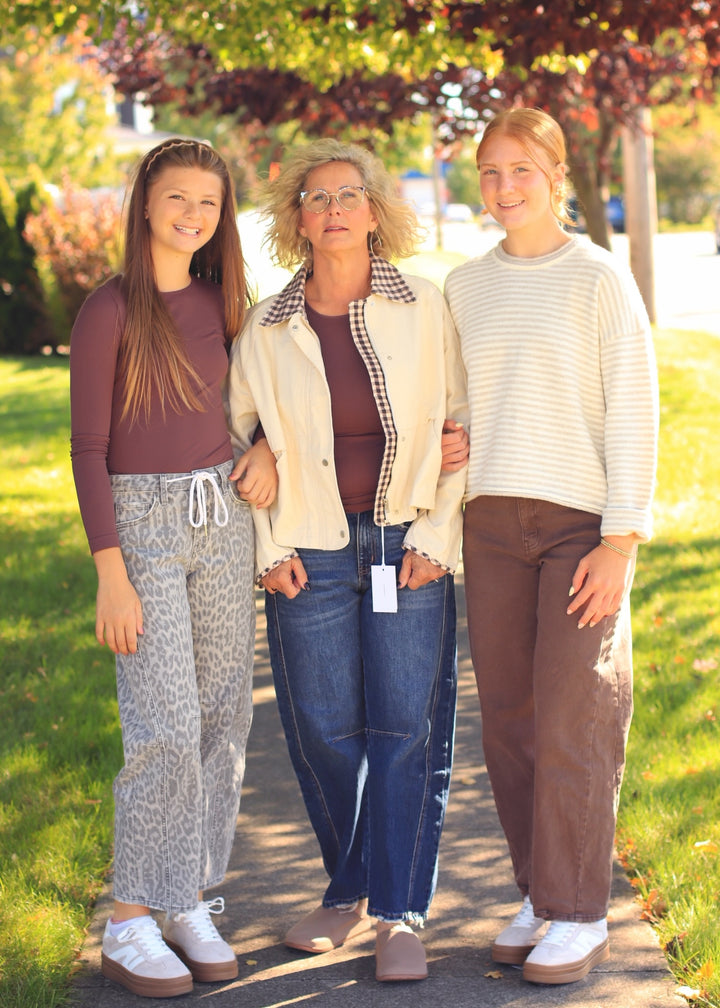 The Jadeite Dark-Wash Barrel Jeans
