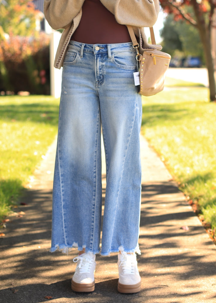 The Jaylen High Rise Crop Wide Leg Jeans