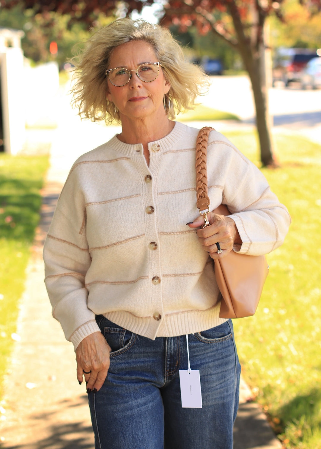 Fine Line Stripe Cardigan