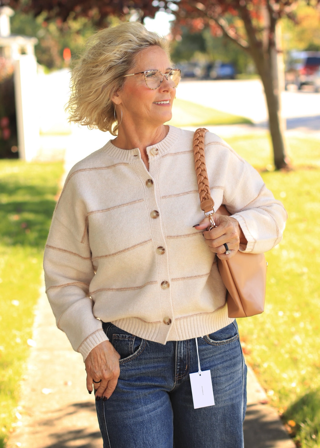 Fine Line Stripe Cardigan