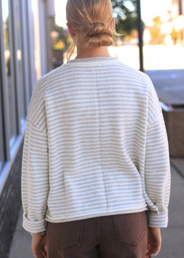 Trina Stripe Contrast Layered Roll Neck Sweater