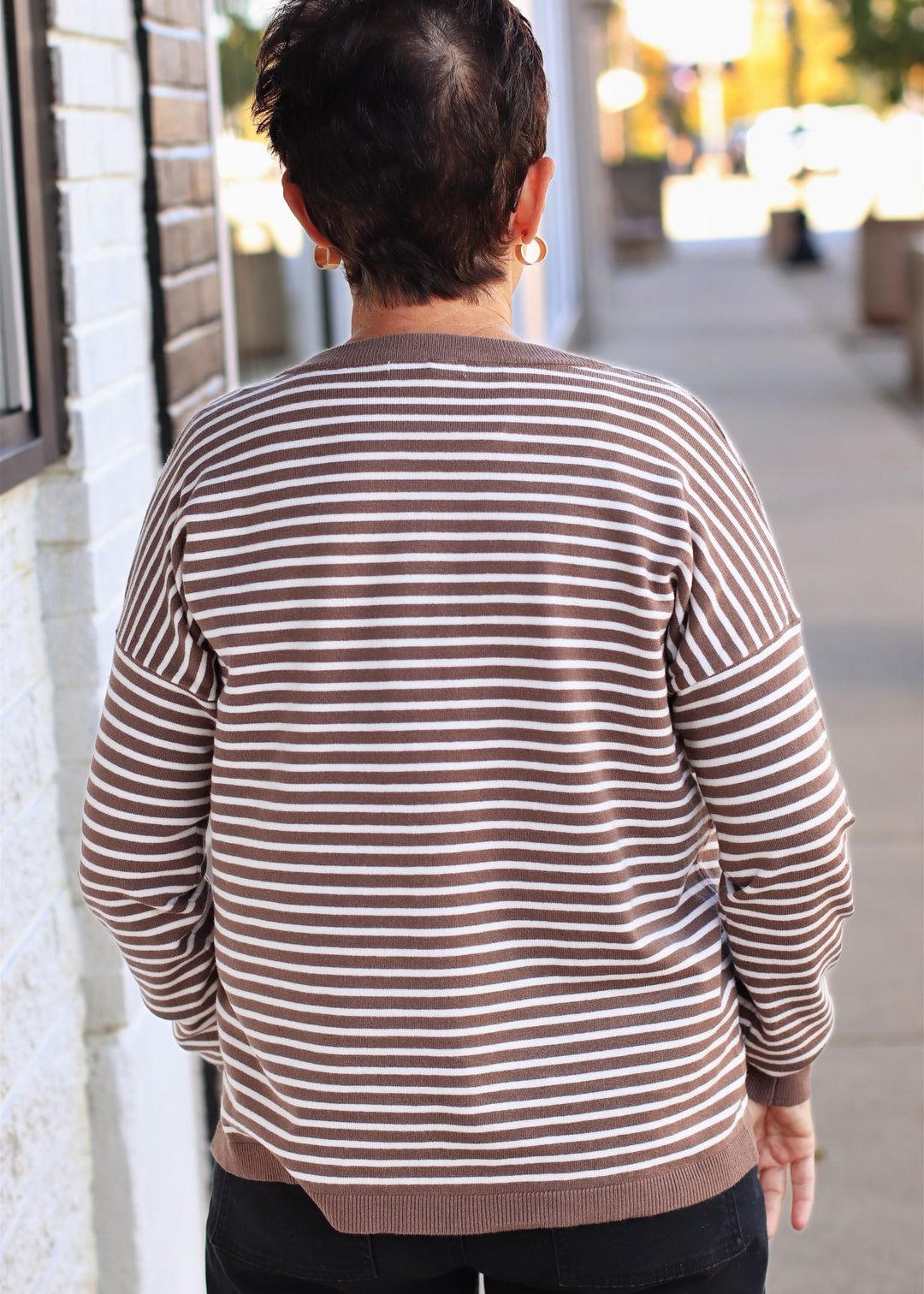 Chocolate Stripe Pullover Sweater