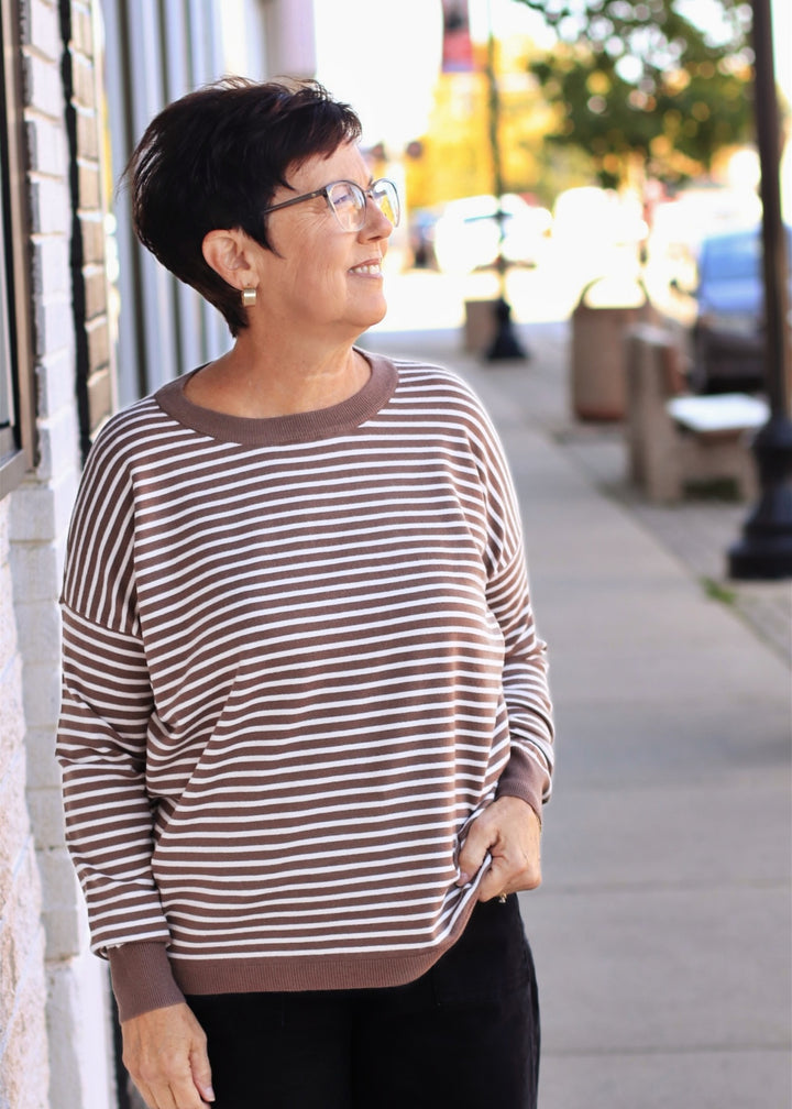 Chocolate Stripe Pullover Sweater