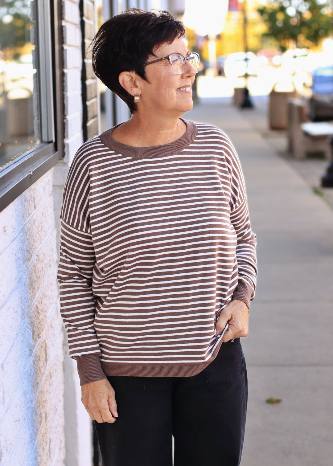 Chocolate Stripe Pullover Sweater