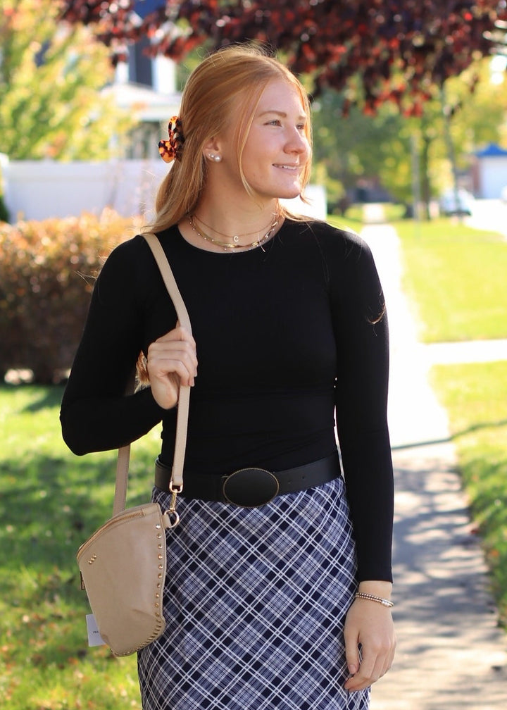 The Blair Plaid Midi Skirt