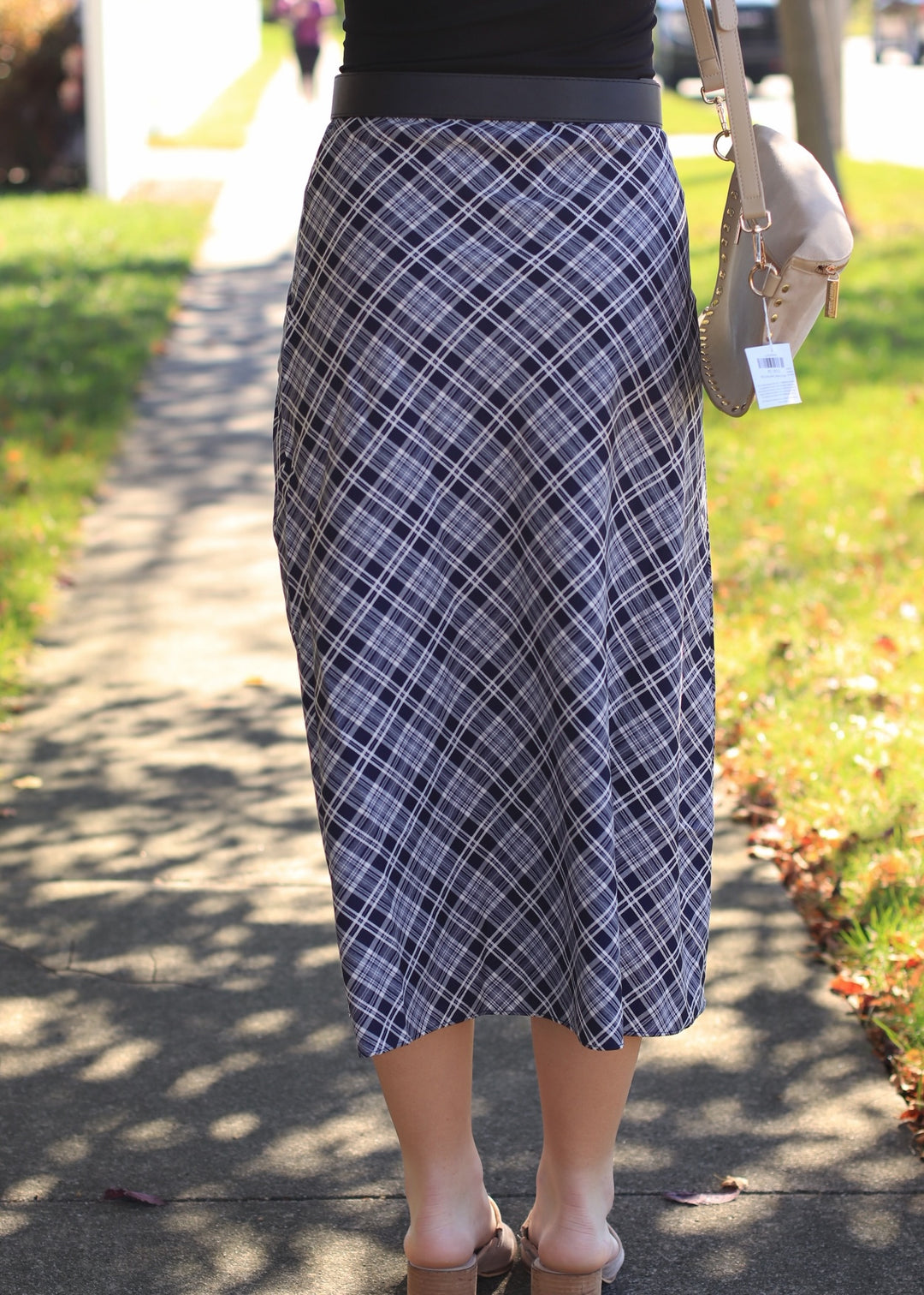 The Blair Plaid Midi Skirt