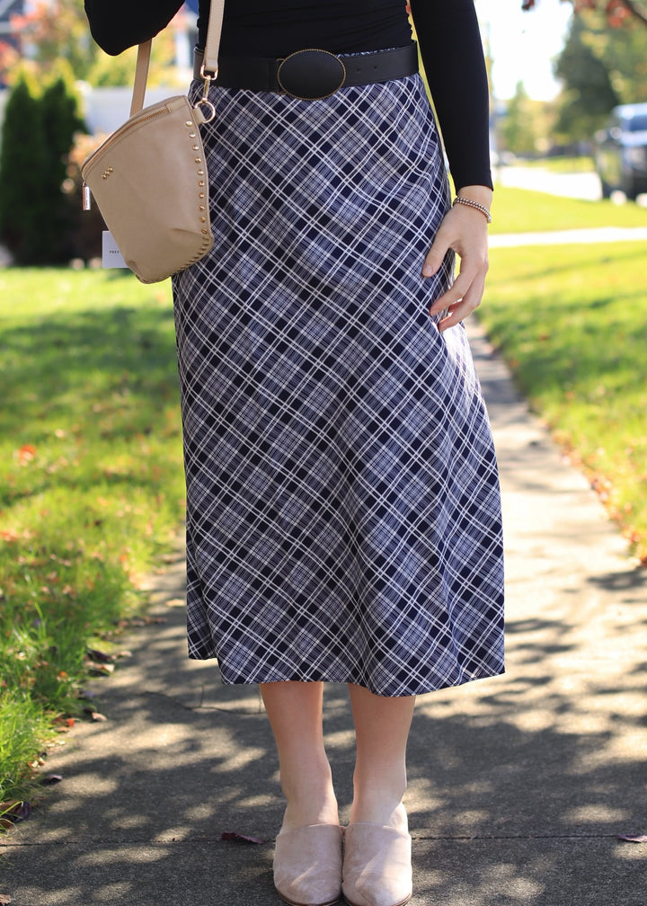 The Blair Plaid Midi Skirt