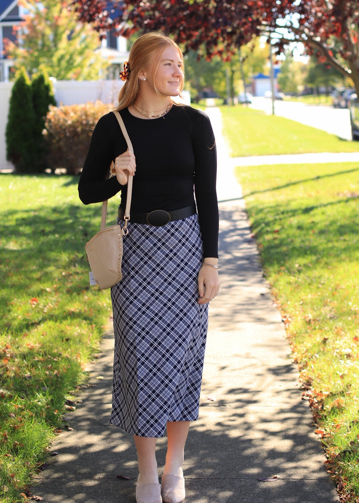 The Blair Plaid Midi Skirt