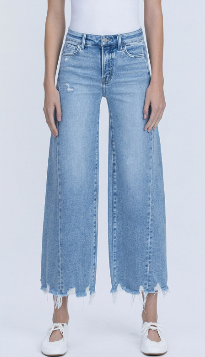 The Jaylen High Rise Crop Wide Leg Jeans