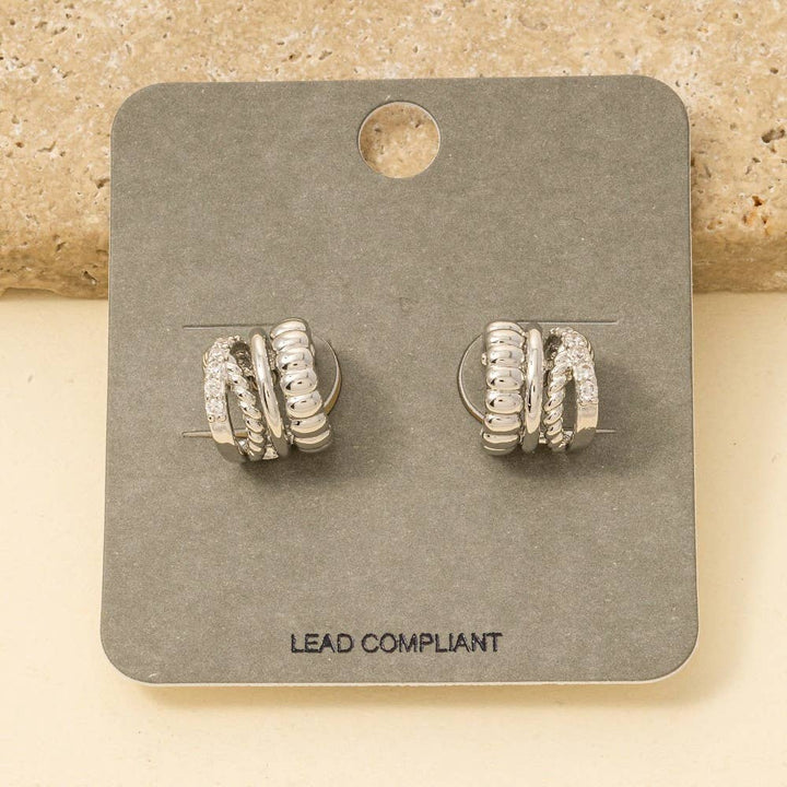 Mini Four Row Hoop Earrings