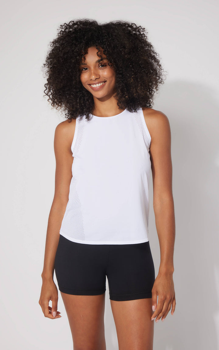 The Open Back Tank in White