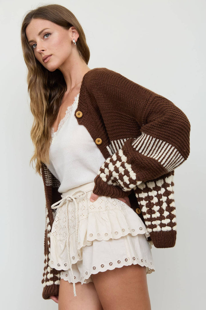 Butter Yellow Contrast Stripe Cardigan