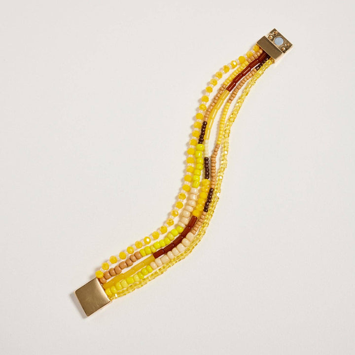 Boho Stack Stretch Bracelet in Yellow