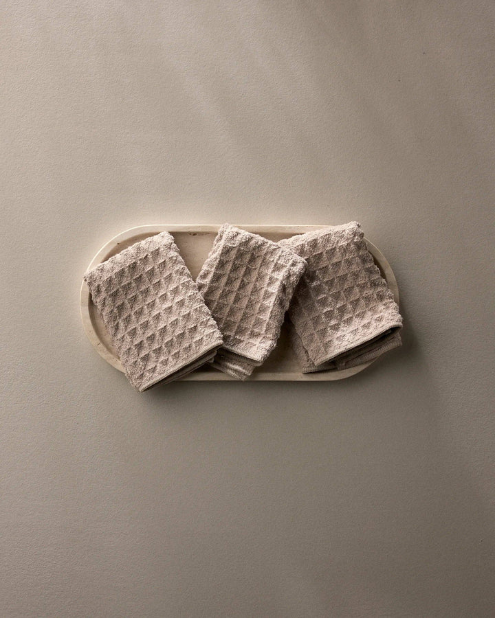 Taupe Waffle Washcloth Set