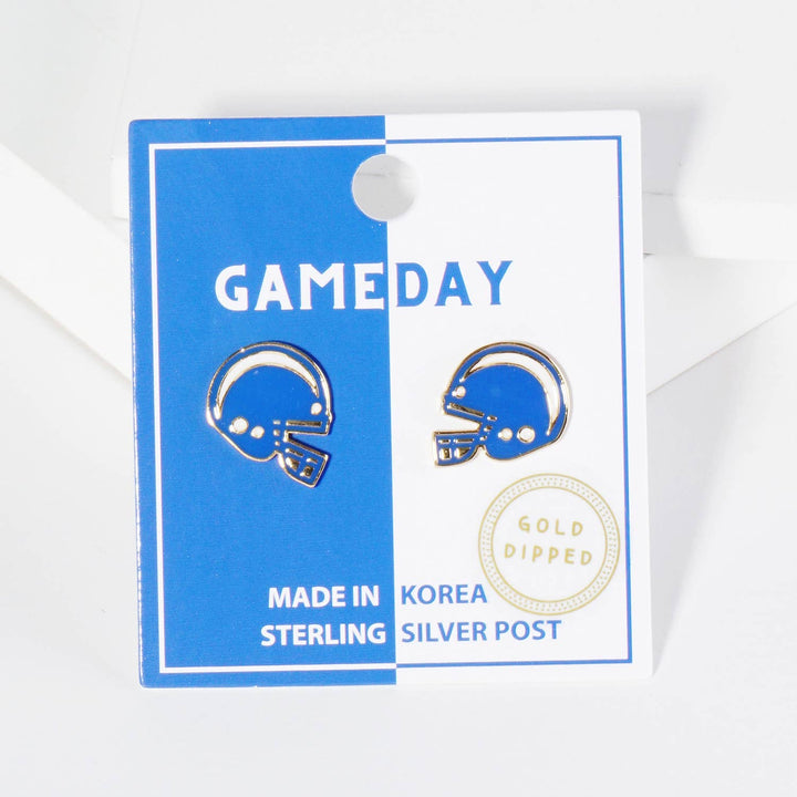 CLEARANCE FINAL SALE  Enamel Football Helmet Stud Earrings
