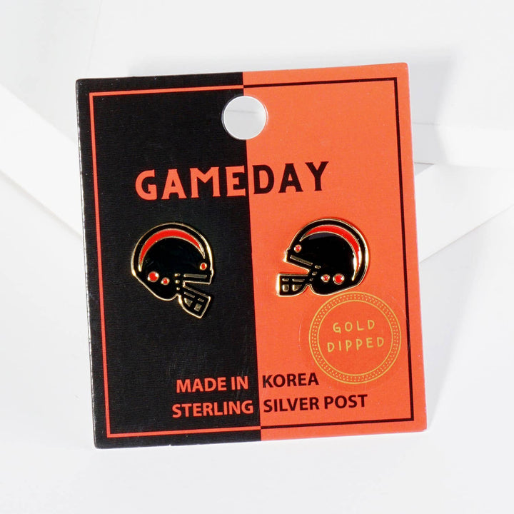 CLEARANCE FINAL SALE  Enamel Football Helmet Stud Earrings