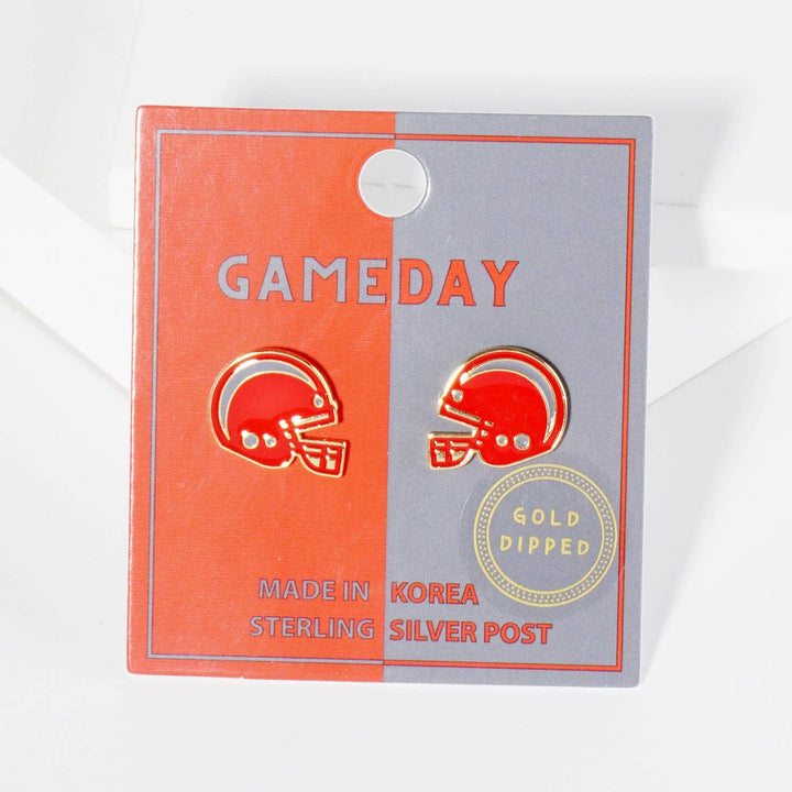 CLEARANCE FINAL SALE  Enamel Football Helmet Stud Earrings