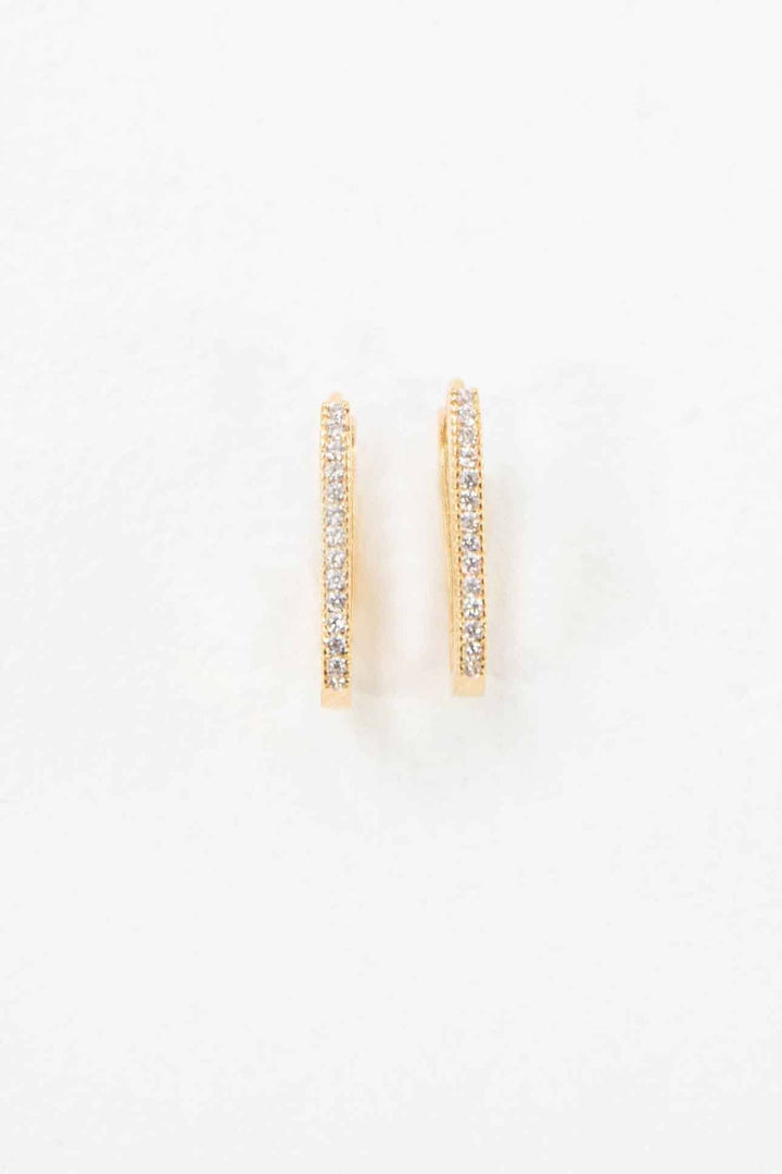 Oval Stone Hoop Earrings | Gold