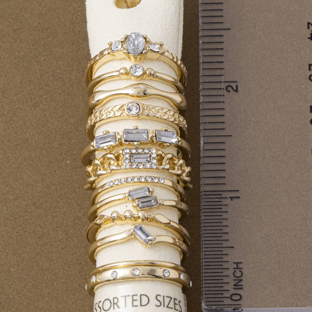 Crystal Baguette Stackable Ring Set