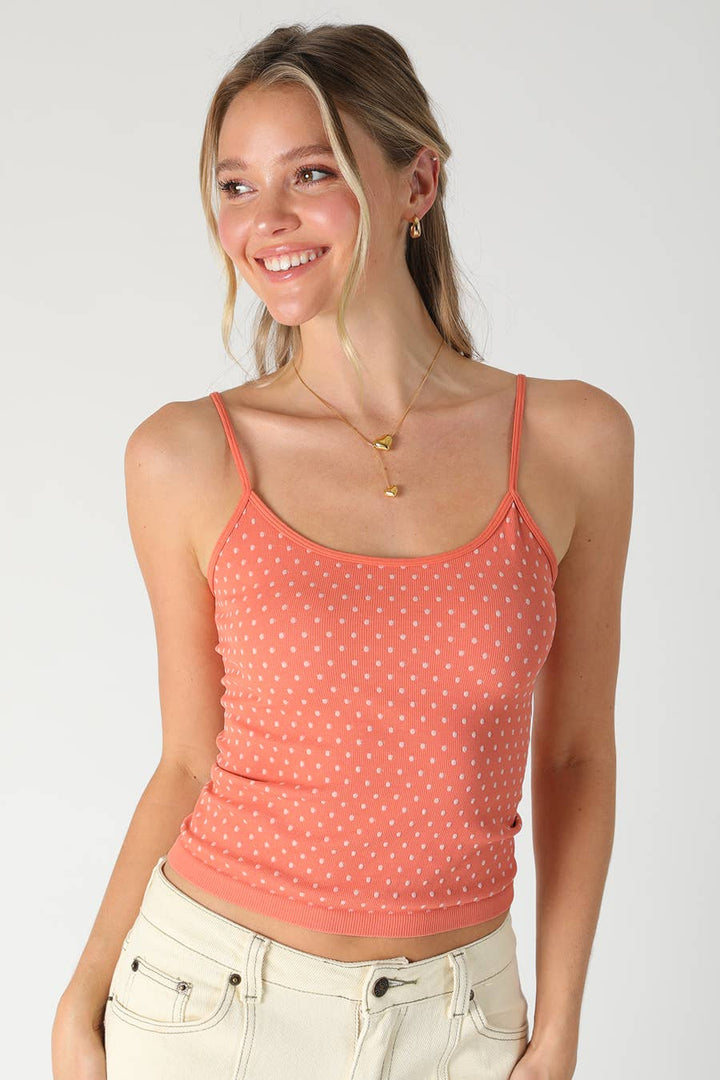 Polka Dot Strap Cami in Pale Banana