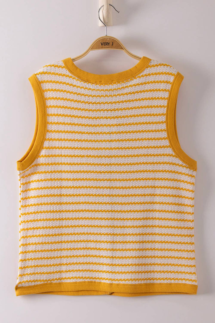 Navy &amp;amp; White Striped Knit Tank