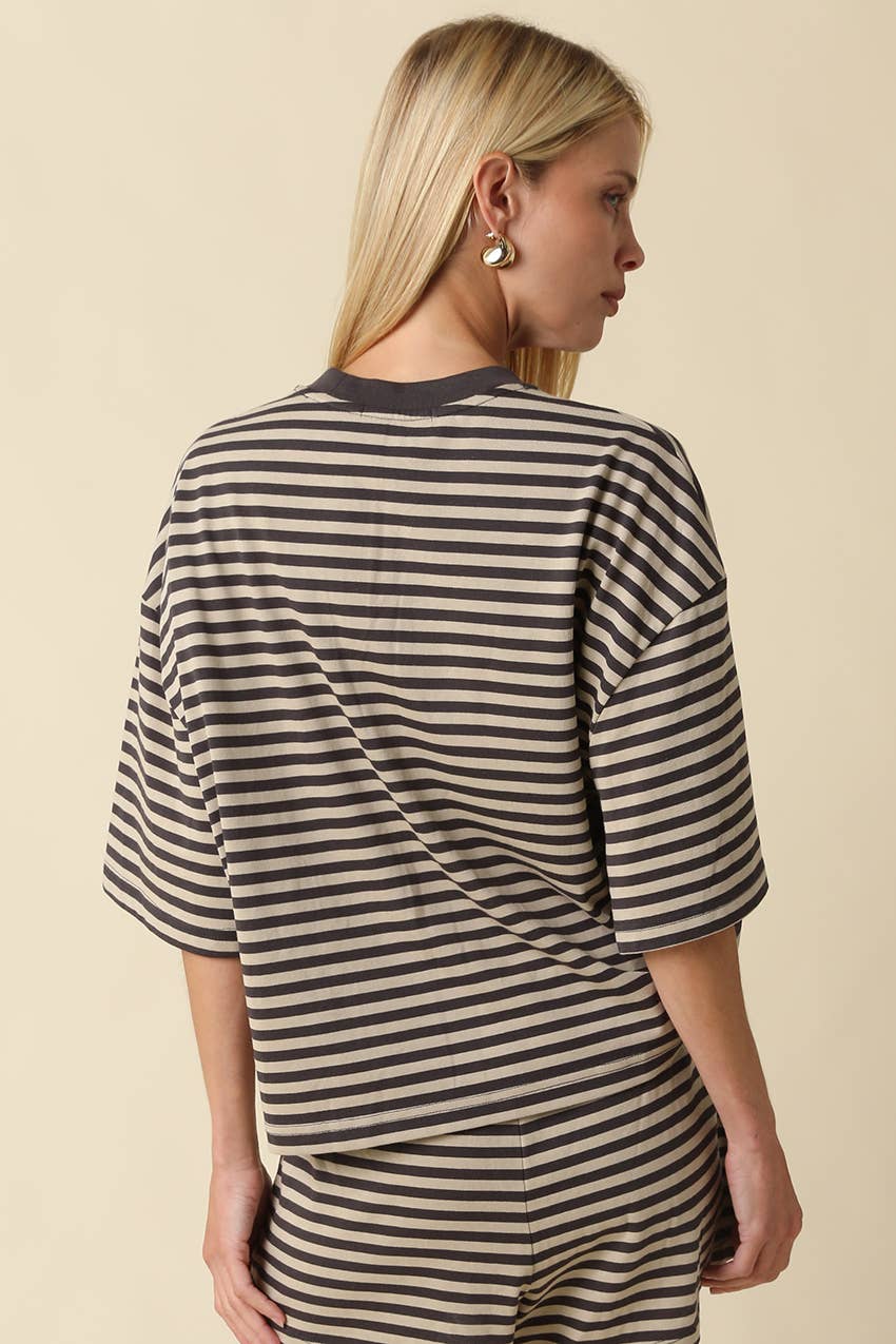 Lena Striped Relaxed-Fit Top