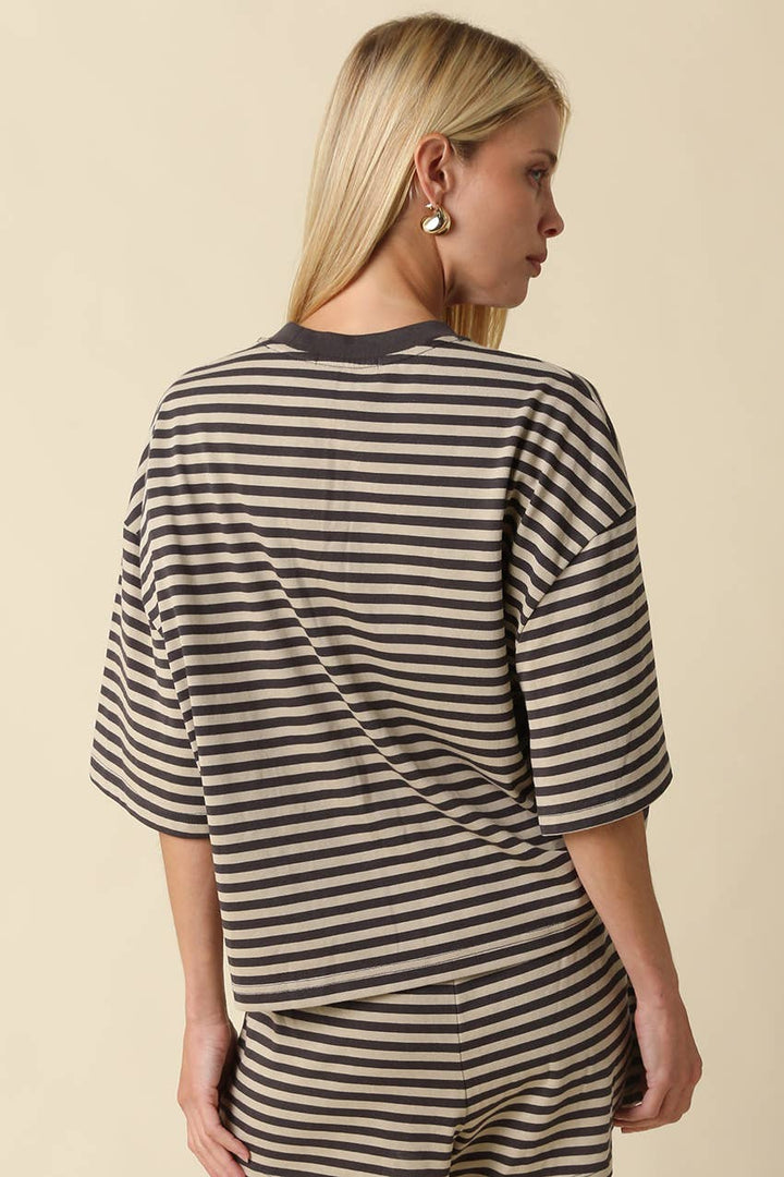 Lena Striped Relaxed-Fit Top