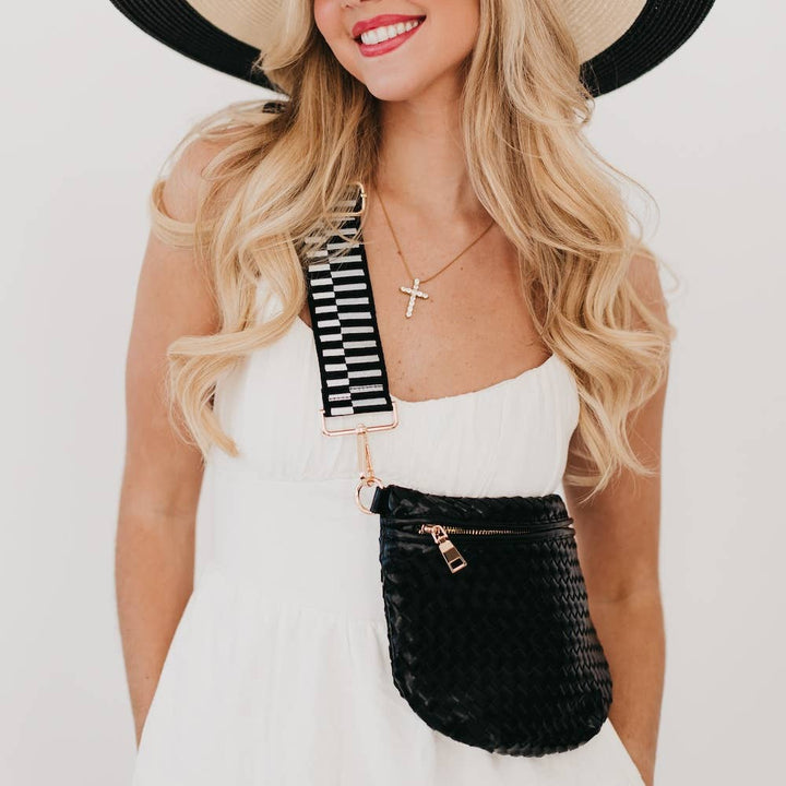 Westlyn Woven Bum Bag in Black