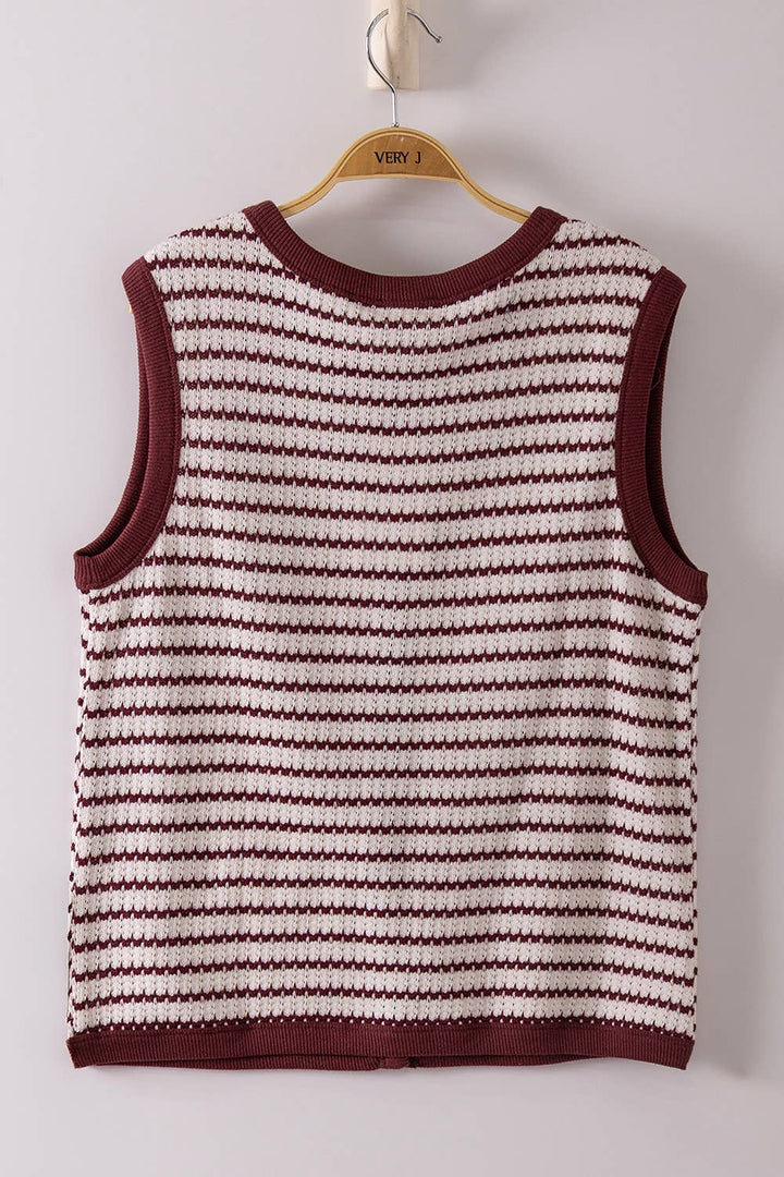 Navy &amp;amp; White Striped Knit Tank