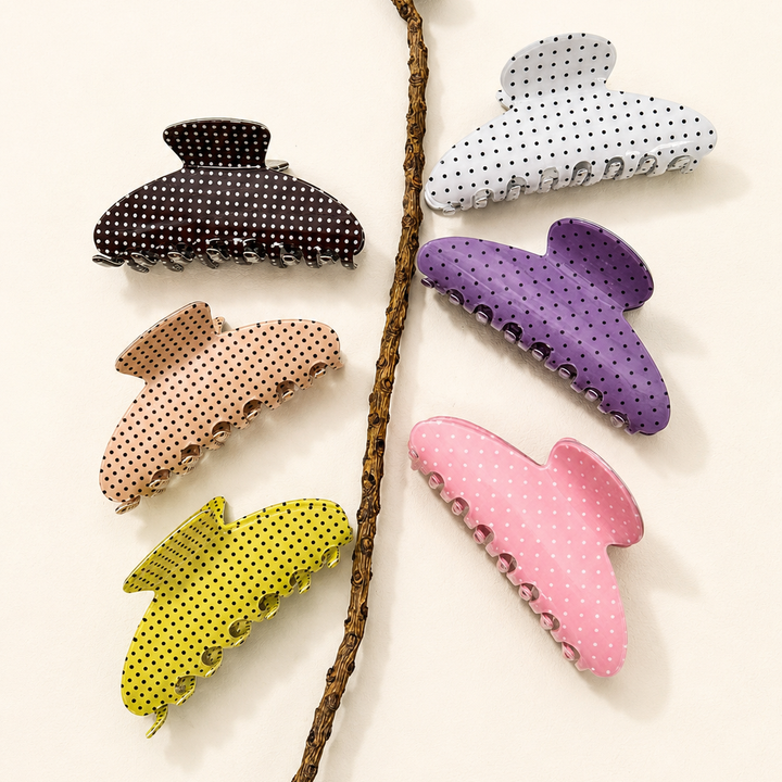 Polka Dot Hair Claw Clip