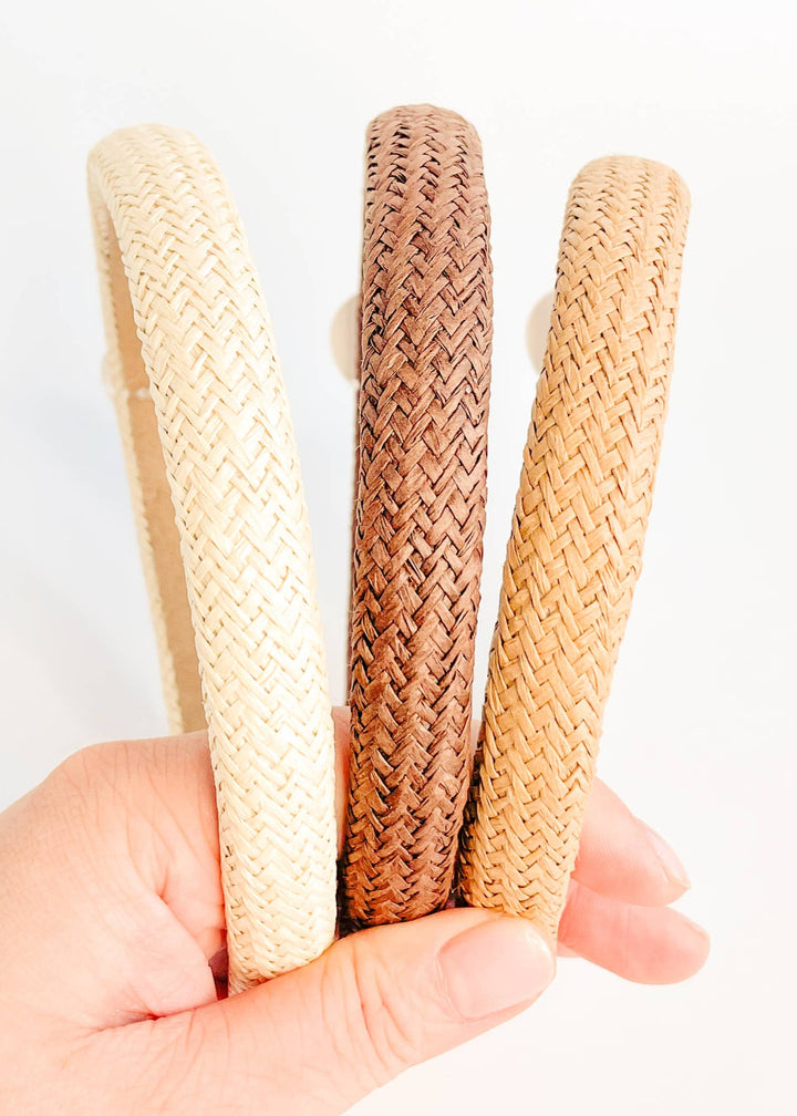 Skinny Natural Rattan Straw Headband