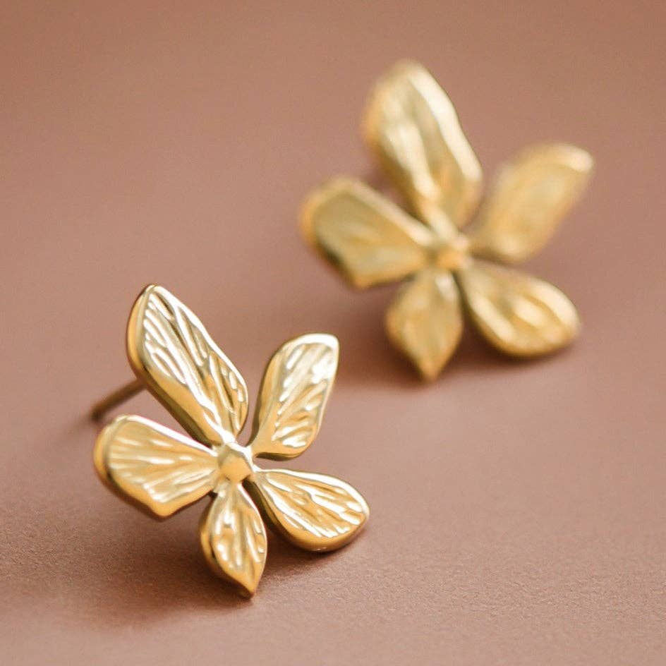 18K Gold Plated Waterproof Stainless Steel Stud Earrings