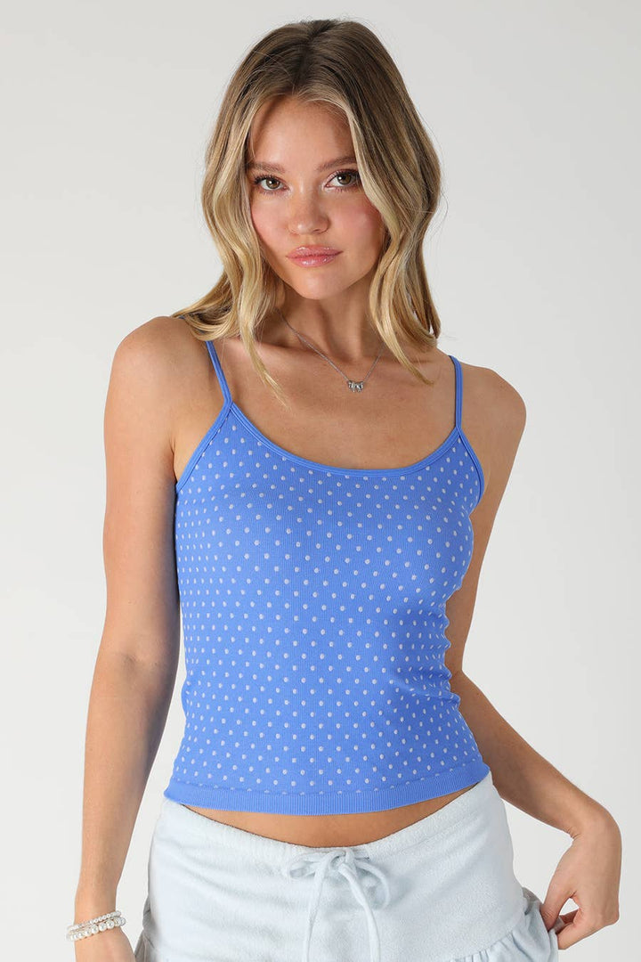 Polka Dot Strap Cami in Pale Banana
