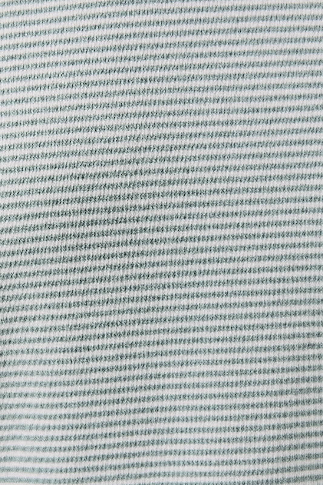 The Sage Cream Stripe Mock Top